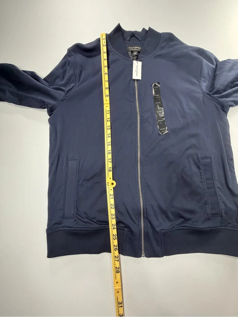 NWT Banana Republic Bomber Jacket Navy Men’s Large Luxe Touch Performance